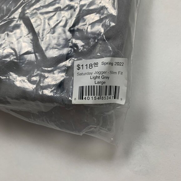 Marine Layer Saturday Jogger Slim Fit Light Grey Pants Men’s Large Drawstring - Picture 7 of 10